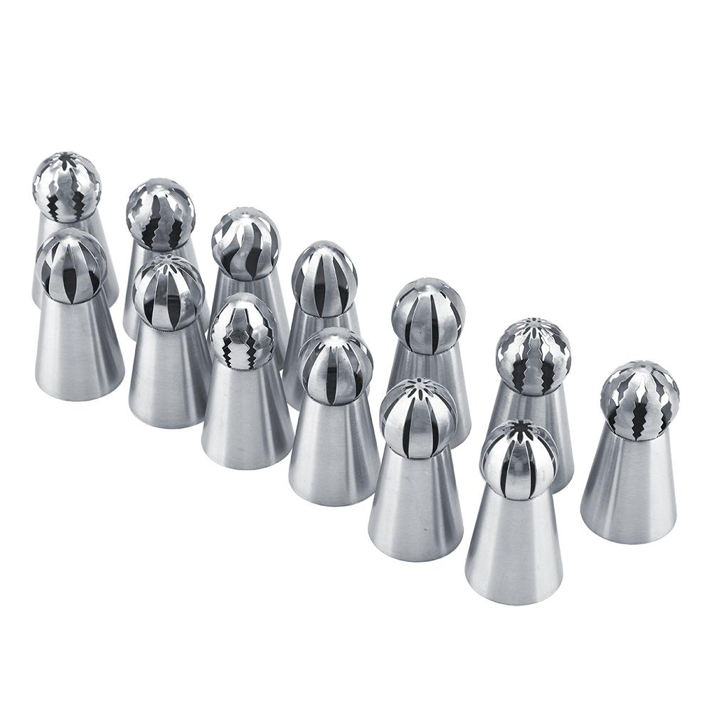 

13 Pcs Russian Icing Piping Nozzles Tips Pastry Cake Buttercream DIY Decor Baking Tool