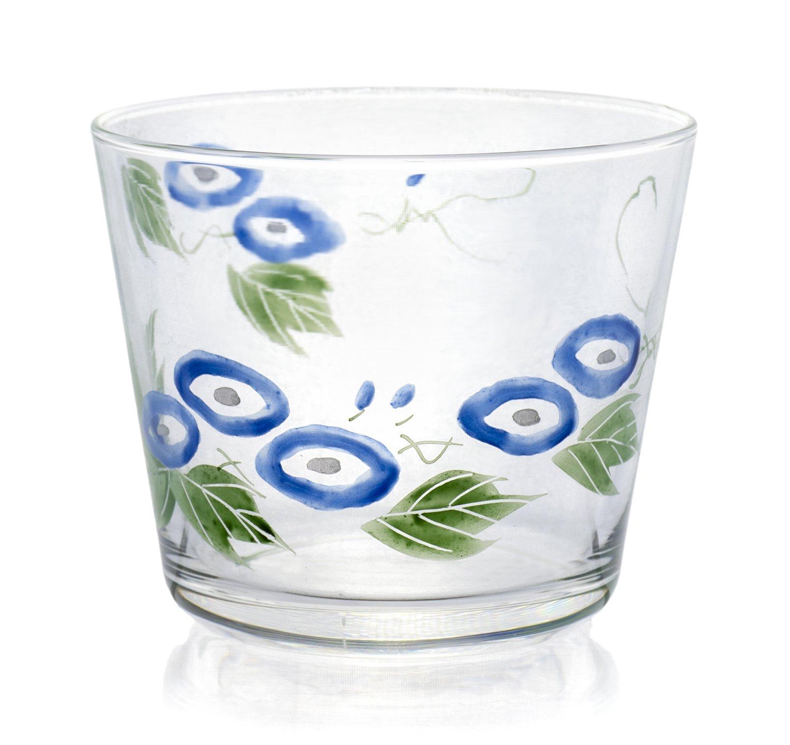 

Yagi Kaiho Kaiho Kiln Kyoto-style painted glass soba choko (soba cup) in a presentation box (morning glory design)