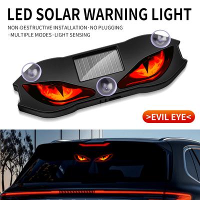 Luz de Neón para Coche Alimentada por Energía Solar Inalámbrica Genial OJO DE DEMONIO Luz Ambiental LED Ventosa Recargable por USB Lámpara de Atmósfera Respiratoria