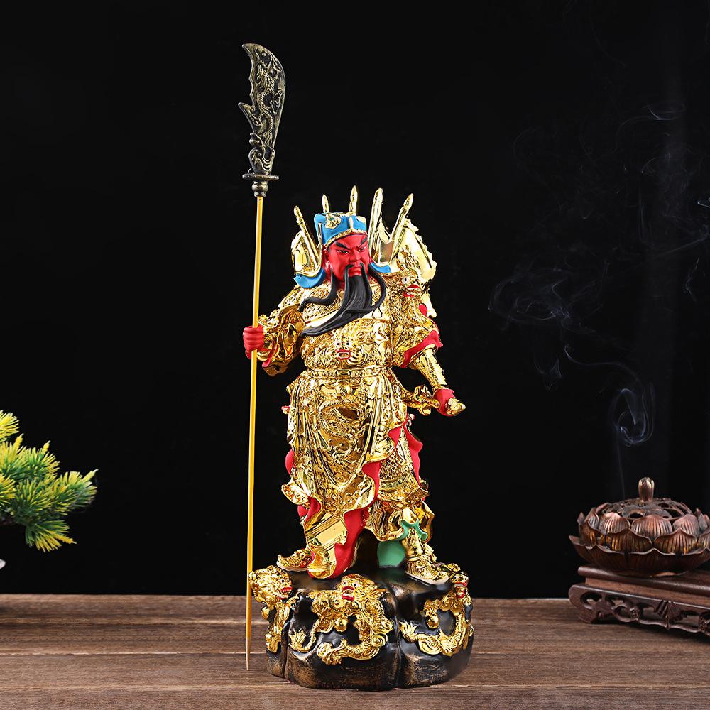 High Quality Resin Guan Gong Buddha Statue Home Offerings Arts God of Fortune Decor