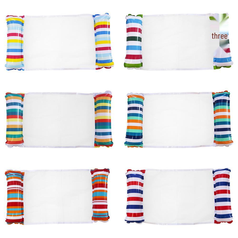 Foldable Striped Pool Hammock: New Style Inflatable Float & Mesh Recliner