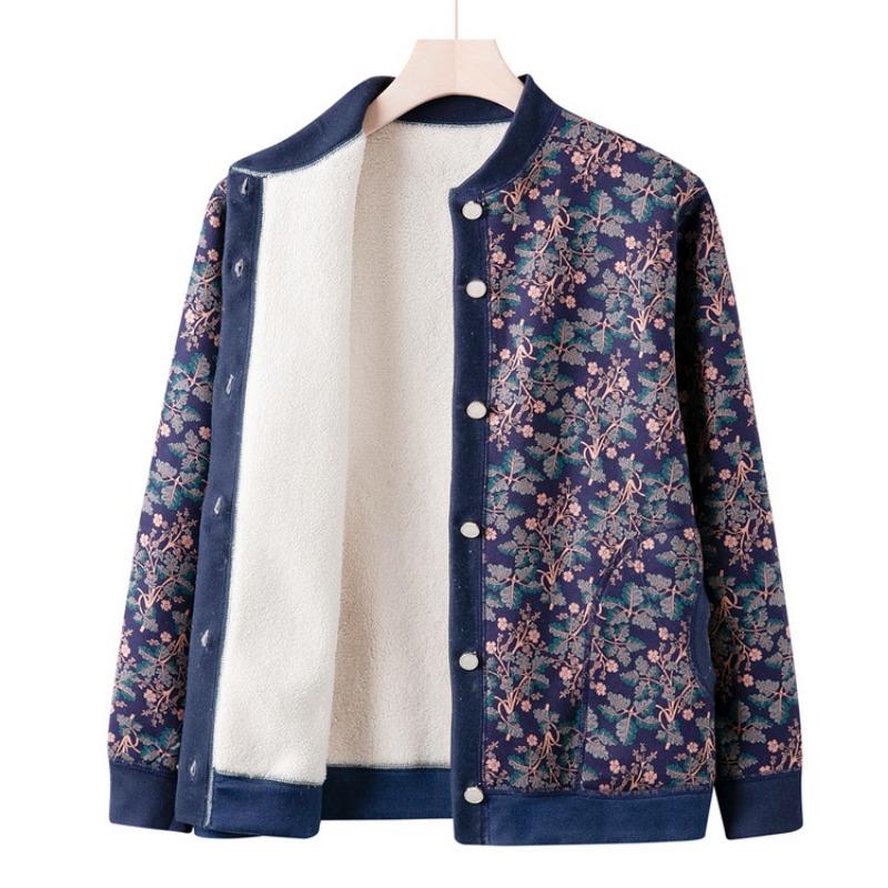 Mom autumn knitted sweater jacket new middle-aged and old casual sweater cardigan women's grandma top for the elderly