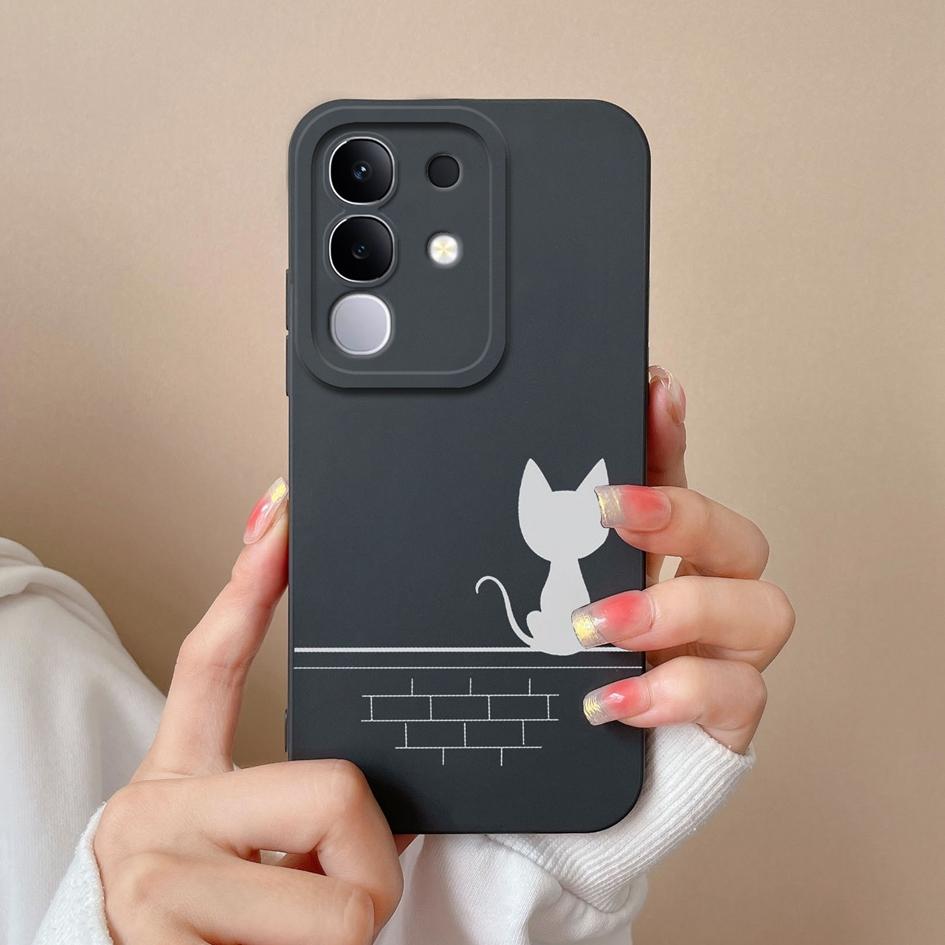 New Case For Vivo Y19S V30 V40e V50 Y04 T4x iQOO Z9s Y29 Y29S Y39 S19 Pro V40 Lite(IDN) Lovely Owl Kitten Slim Silicone Shockproof Shell For Vivo Capa