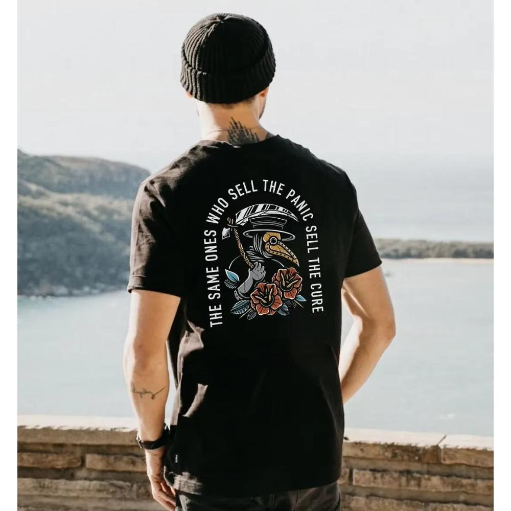 Popular New Weird Short Sleeve Mositure Absorbing Quick Dry Hish Street Trendy Element Design Cmfortable Loose T-shirts Men 2024