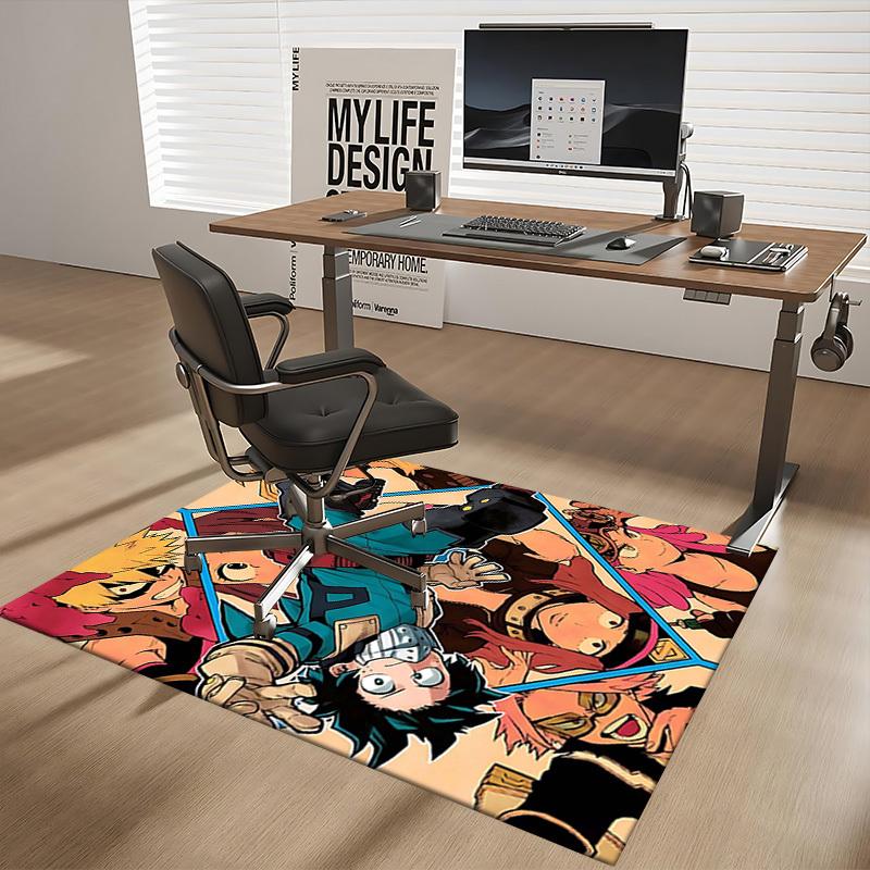 1 Stück My Hero Academia Stuhlmatte - Anime Cartoon Design Büroteppich, Rutschfester Teppich für Schreibtisch, Geeignet für Heimdekoration, Wohnzimmer, Schlafzimmer, Spielzimmer,