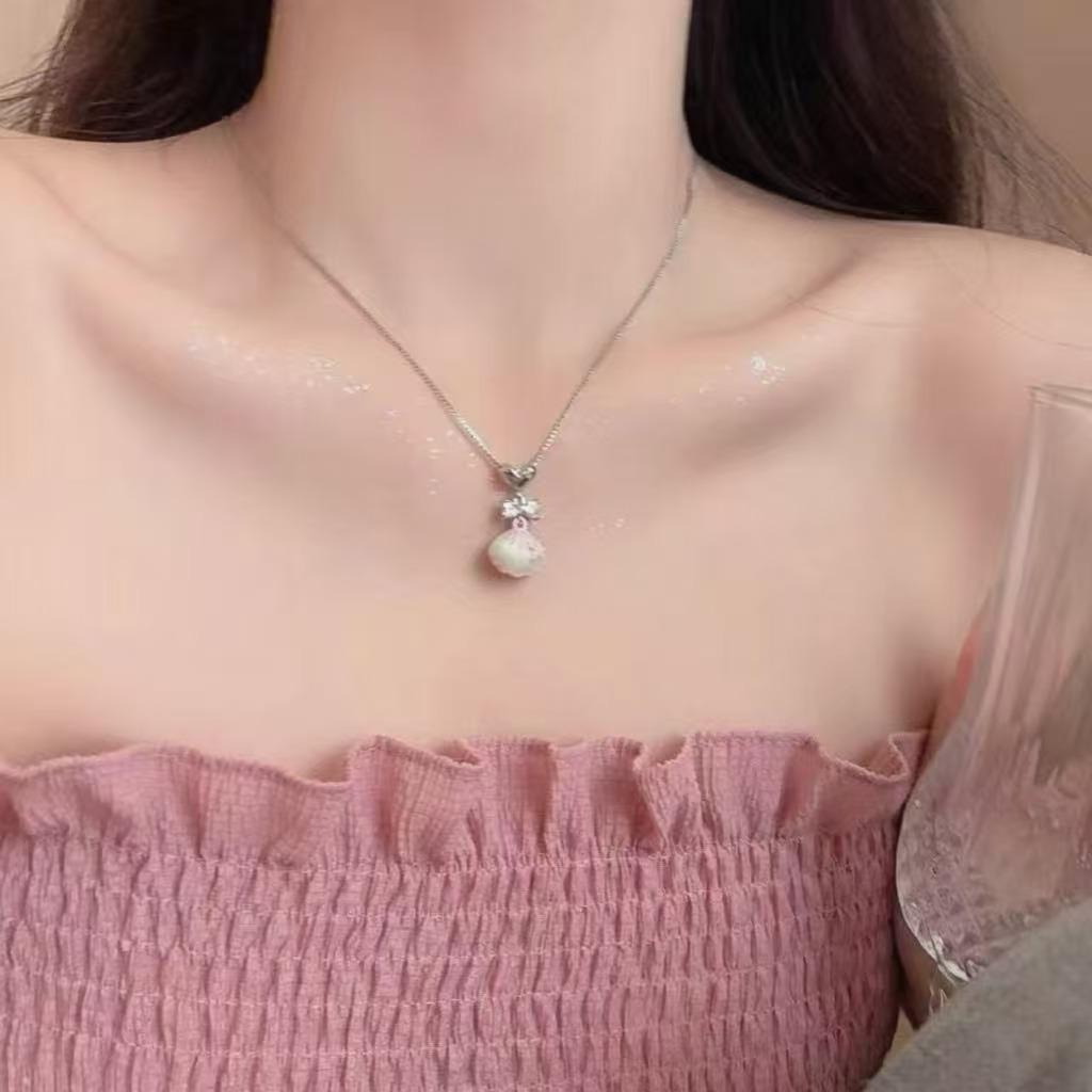 Dark Zircon Cross Beaded Necklace for Women, Long Summer Style Neck Chain, Trendy and Versatile Collar Chain, Instagram Style