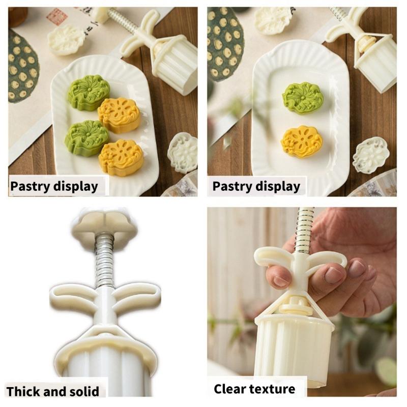 Cake Molds Dessert Press Tool Lotuses Root/Leaf Shape 50g Pastry Tool ABS Texture Pastry Moulds Baking Supplies for Cake
