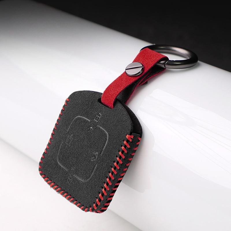 Für Zeekr 7X 001 X 007 009 007Gt Auto Schlüsselhülle Wildleder Leder Schlüsseltasche Auto Fernbedienung Schlüssel Schutzhülle Dekor Zubehör
