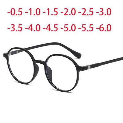 2306 Armação Redonda Pequena Lentes Transparentes Óculos de Grau Miopia Óculos Nerd Grau -0,5 -1,0 -2,0 -3,0 -4,0 A -6,0