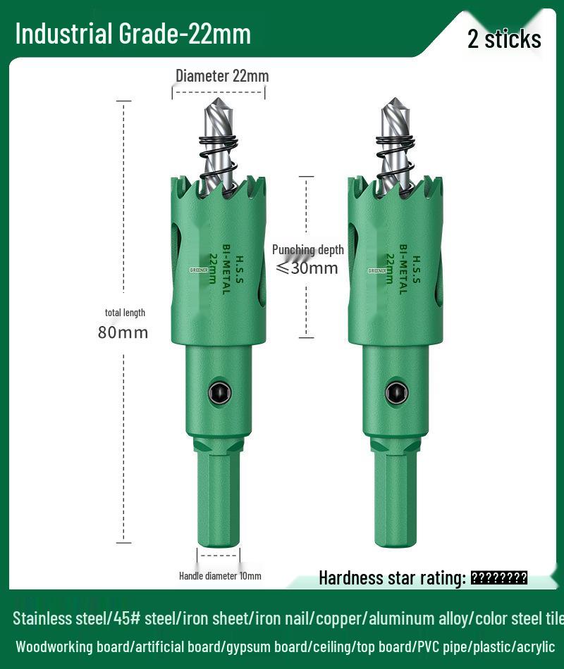 Green Forest Hole Saw Drill Bit for Metal, Wood, Plastic, and Gypsum Board