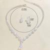 Modeschmuck Damen Wasser Diamant Zirkon Funkelnde Halskette Ohrringe Wassertropfenförmig Leichter Luxus Eleganter Schmuck