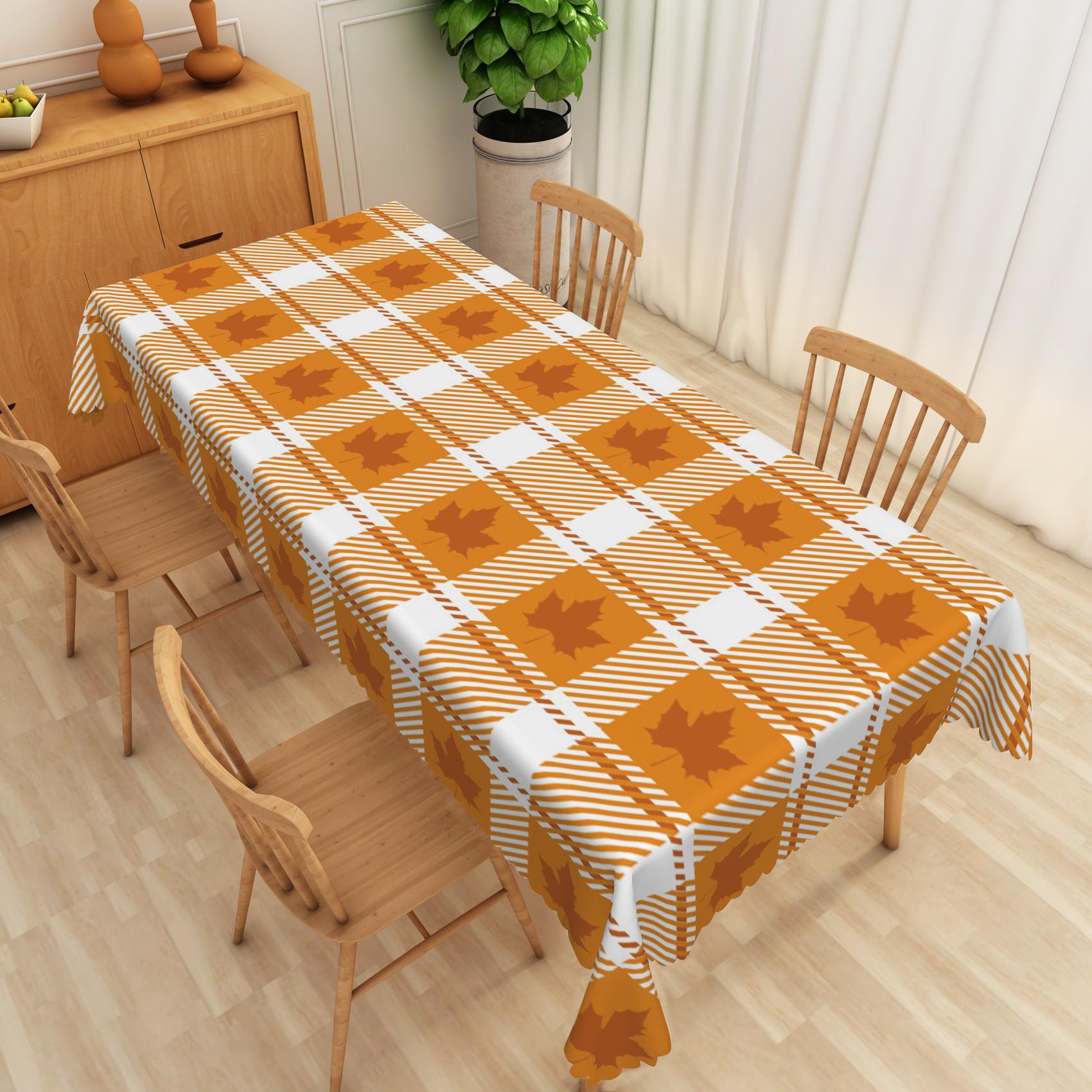 

Autumn Maple Leaves Tablecloths For Table Decoration Fall Thanksgiving Harvest Rectangle Table Cloth Kitchen Party Decorations 90x140cm 35x55inch