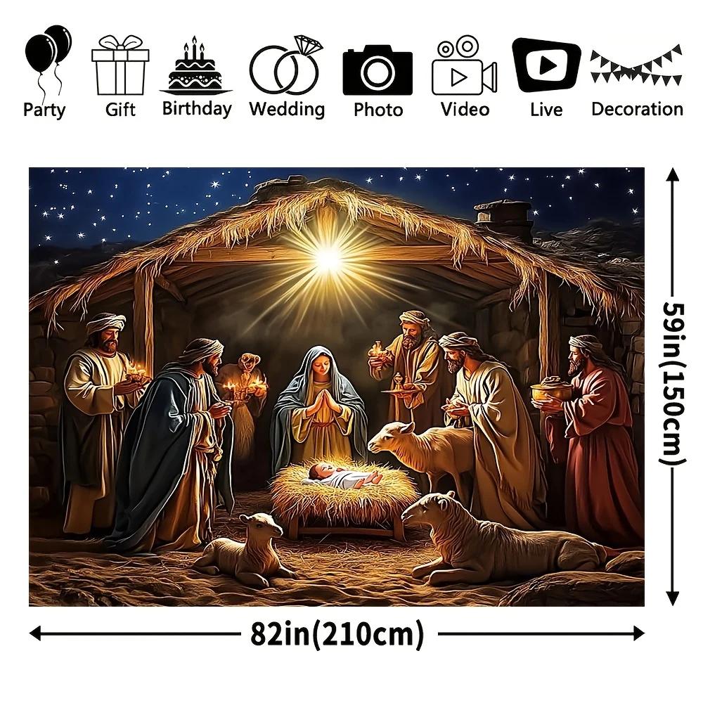 Multi-functional Christmas banner for festivals - 70.8x90.5 inches polyester suitable for festival and birthday decorationsZL