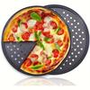 32cm Non-stick Carbon Steel Pizza Pan with Holes for Easy Demolding