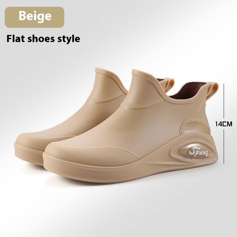 Men's Rain Boots Short Tube Casual Waterproof Shoes Non-slip Work Shoes Plus Velvet Warm Fishing Rain Boots