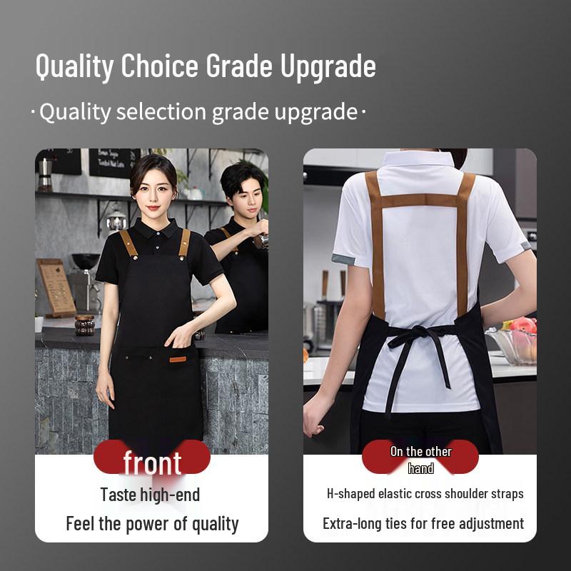 Korean Style Logo Print Fashion Apron - Unisex Kitchen Workwear