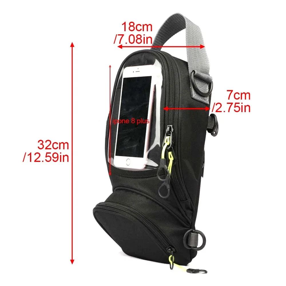 Motorcycle Tank Bag, Water Resistant with Super Strong Magnetic Gas Oil Fuel Tank Bag Black Bigger Window for Honda Yamaha