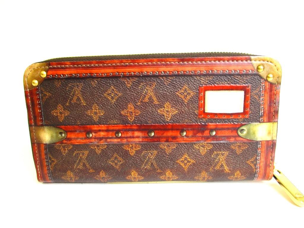 Authentic LOUIS VUITTON Monogram Brown Leather Trunk Time Zippy Wallet #a064  Refurbished