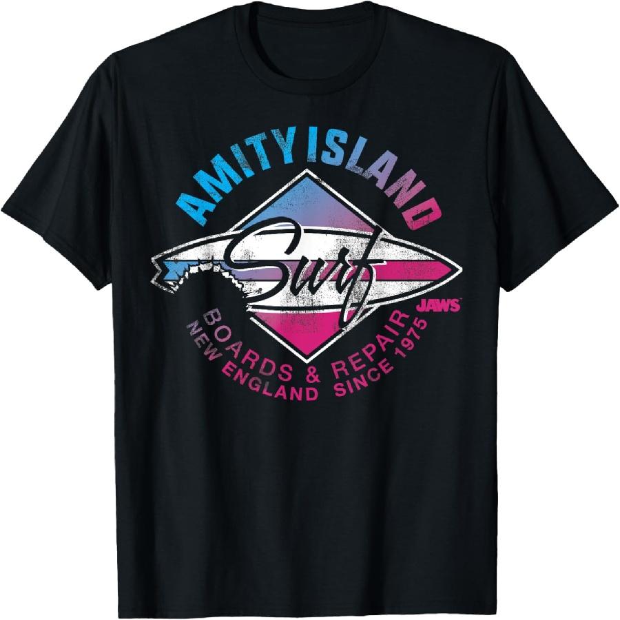 Jaws Amity Island New England Surf Shop Since T-Shirt T-Shirt XXXXXL чёрный