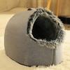 Warm Cat Cave Bed Cozy Pet Calming Nest Plush Hooded Cat Bed Fluffy Winter
