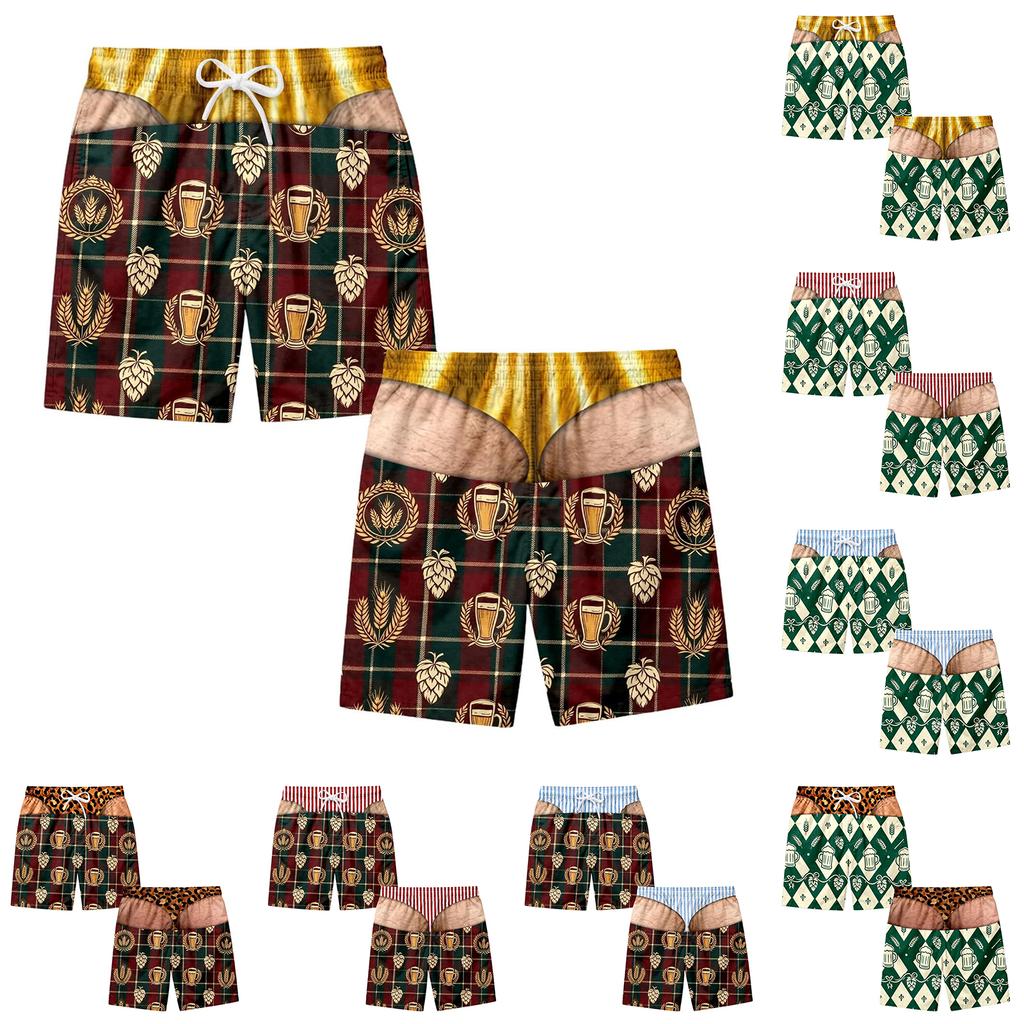 Men's Funny Novelty Casual Beach Shorts for Summer Vacation and Outdoor Activities