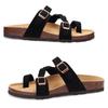 Fashion Smile 2025 New Leather Clogs Women Suede Clogs Soft Leather Mules Cork Clog Antislip Slippers Women's Mules House Sandals Buckle