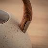 Stainless Steel Singing Tea Kettle | HeatResistant WoodGrain Handle, with Whistling