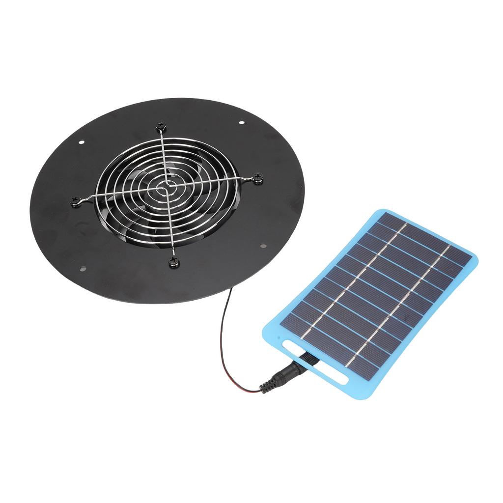 Solarbetriebener Abluftventilator Rund 5W Tragbarer Solarpanel-betriebener Ventilator Leise für Hühnerställe
