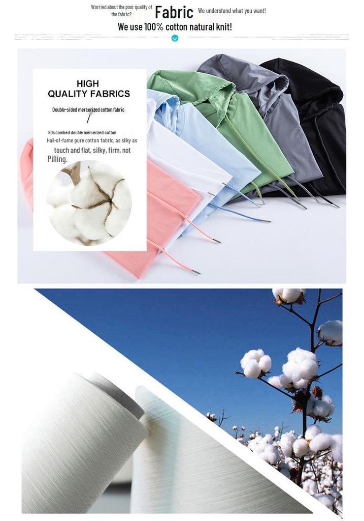 2025 Women's Long-Sleeve Hooded Pullover: Solid Color, Mercerized Cotton, Korean Style Base Layer for Spring & Autumn