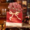 Simple 2026 Desk Calendar Card Insert Rose Painting Mini Calendar With Wooden Base Monthly Planner Desktop Decoration