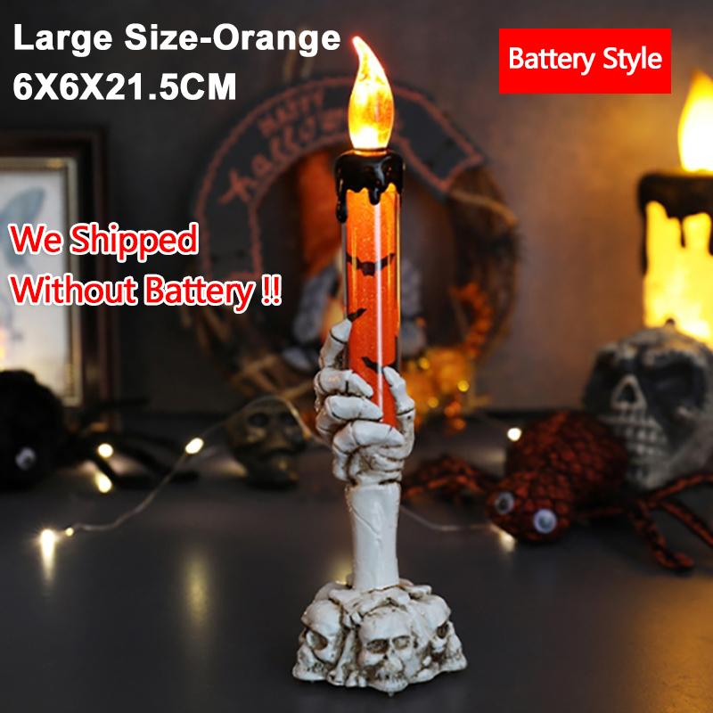 

2025 New Halloween Skeleton Hand Candle Lamp Ghost Decor Spooky Bedside Table Desk Decoration Party Prop