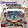 Deer Festive Scene Pattern Bedding Uilt Set Uilt Cover Pillowcase Home Decoration Birthday Gift (1 * Duvet Cover + 2 * Pillowcase Without core)_XIA