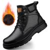Men's Mid-Calf Genuine Leather Retro Martin Boots - Autumn/Winter Fashion, Versatile Thick Sole