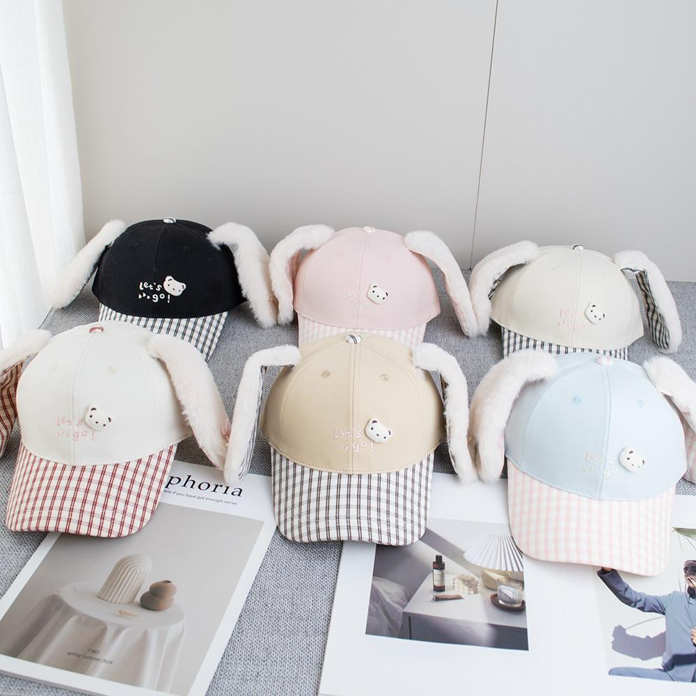 Cartoon Bunny Cotton Cap With Wide Brim And Adjustable Fit For Spring And Fall Wear
