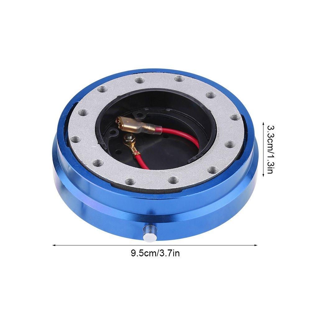 Quick Release Steering Boss Thin Qiilu Steering Boss Steering Boss Steering Wheel Boss Universal Boss Kit for Racing Car (Blue)