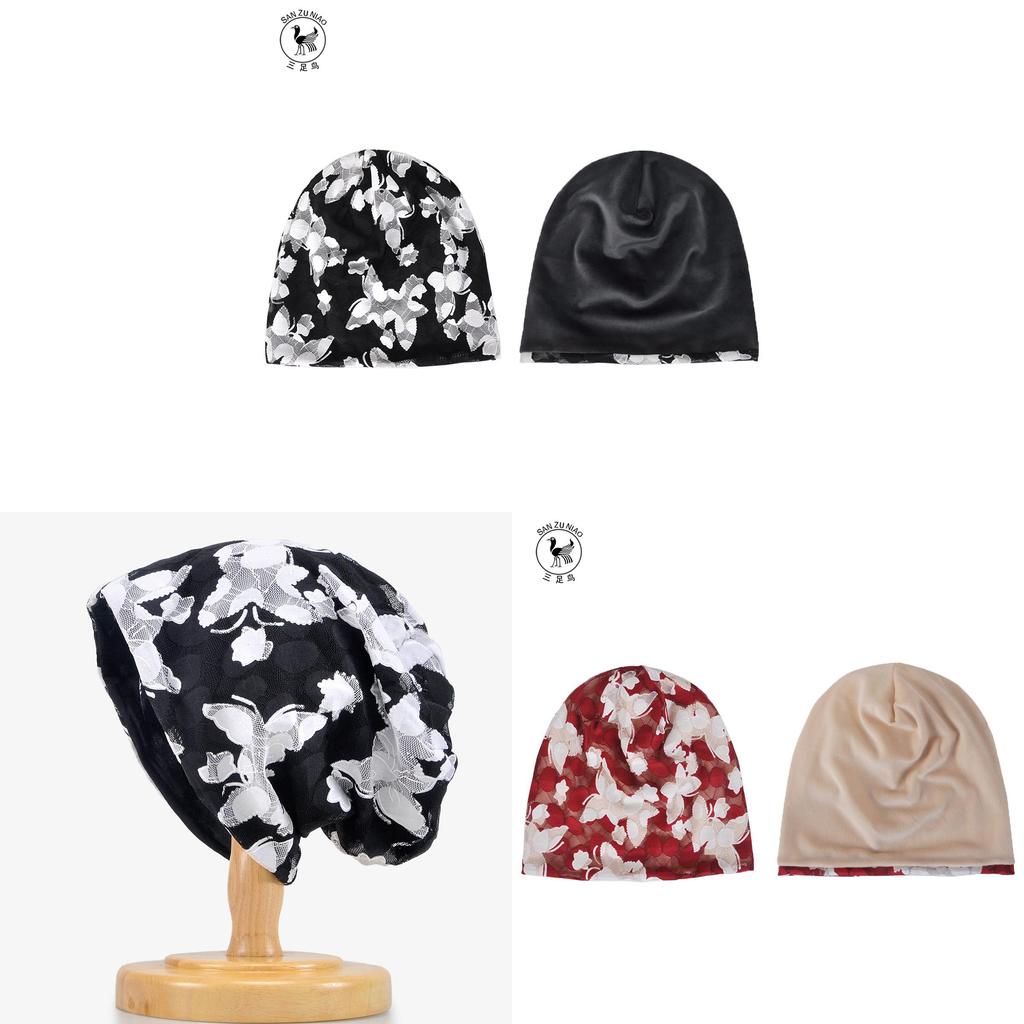 Butterfly Print Thin Knit Hat With Breathability And Windproof Features For Seasonal Use