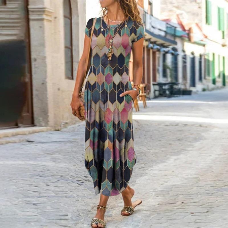 QICED Abiti Casual Senza Maniche Girocollo Moda Estate Primavera