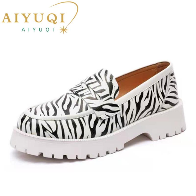 Fashion AIYUQI Spring Shoes Women Platform 2025 New Genuine Leather Loafers Girls Fashion British Style Student Shoes Women