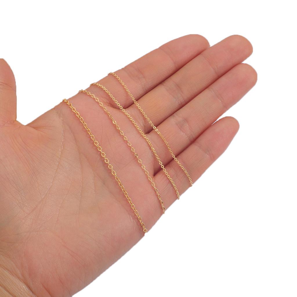 1Meter 18K Gold Plated Link Necklace Chain For Jewelry Making Findings Accessories