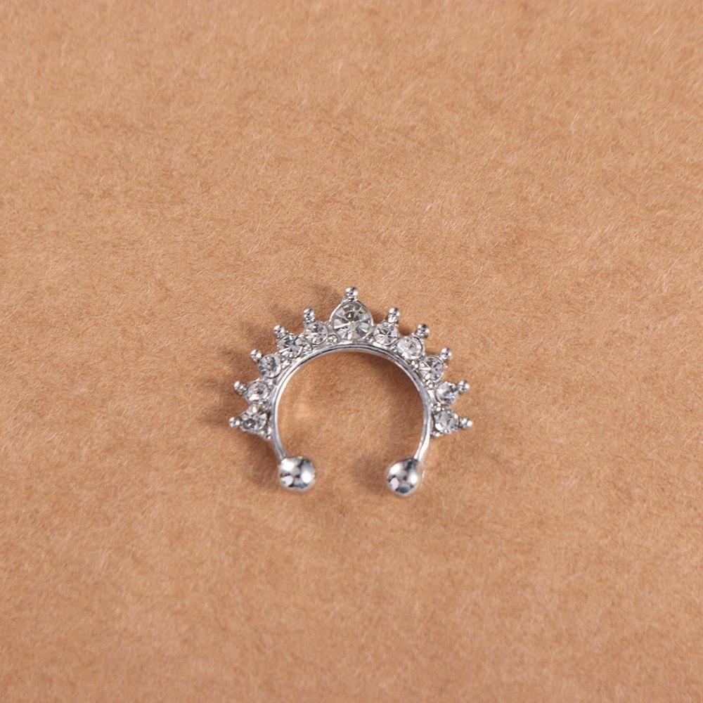 Trendy Unisex Metal Simple Punk Geometric Fake Nose Ring Body Jewelry Nose Stud Bear Nose Cuff