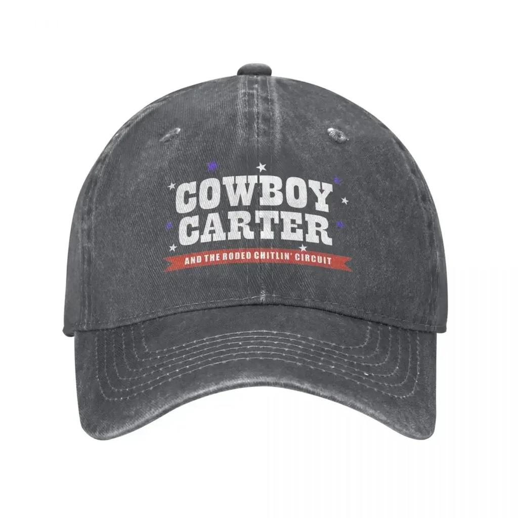 Vintage Cowboy Carter Logo Beyonce Baseballkappe Unisex Stil Used Gewaschen Snapback Hut Outdoor Laufen Golf Passform Hüte Kappe