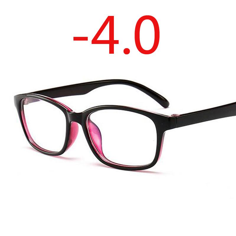-1.0 -1.25 -1.50 -1.75 -2.0 -2.5 -3.0 To -4.0 Finished Myopia Glasses Women Men Short Sight Eyewear Black Blue Red Frame