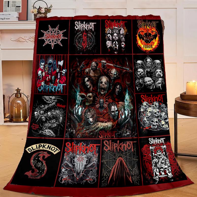 1PZ Coperta in Flanella Collage Banda Musicale Rock Metal Regalo, Adatta Sia per Uomini Che per Donne, Morbida Ideale per Letti e Divano, Regalo di Compleanno o Natale
