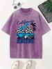 California Speed  Racing Prints Washed TShirt Women Cotton Oversized Tops Casual ONeck Distressed T Shirt Summer Clothes
