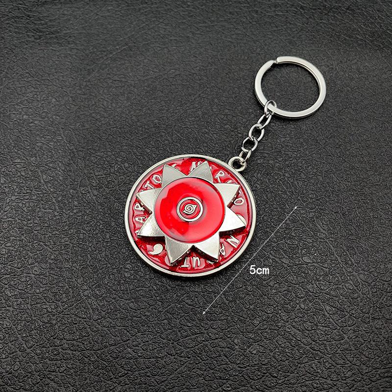 Naruto anime adorable keychain peripheral three magma marleidoscope Sharingan logo rotatable keychain pendant keyring cartoon