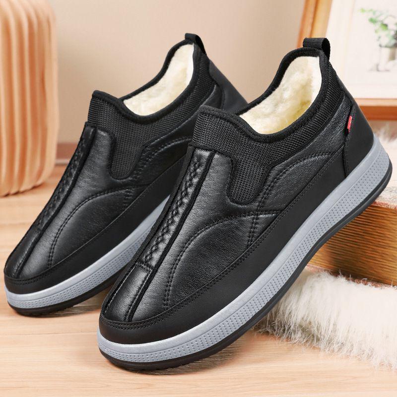 

Мужские зимние водонепроницаемые хлопковые ботинки-слипоны с флисовой подкладкой | Нескользящие и теплые 39 (Consider a size up for wide feet)