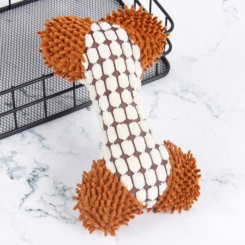 

Durable Teething, Vocal Plush Dog Toys, Pet Supplies, Carpet, Bone Style белый