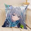 SSunaookami Shiroko Blue Archive Cushion Cover Silky Short Plush Invisible Zipper Dustproof Sofa Pillow Case For Home Decor