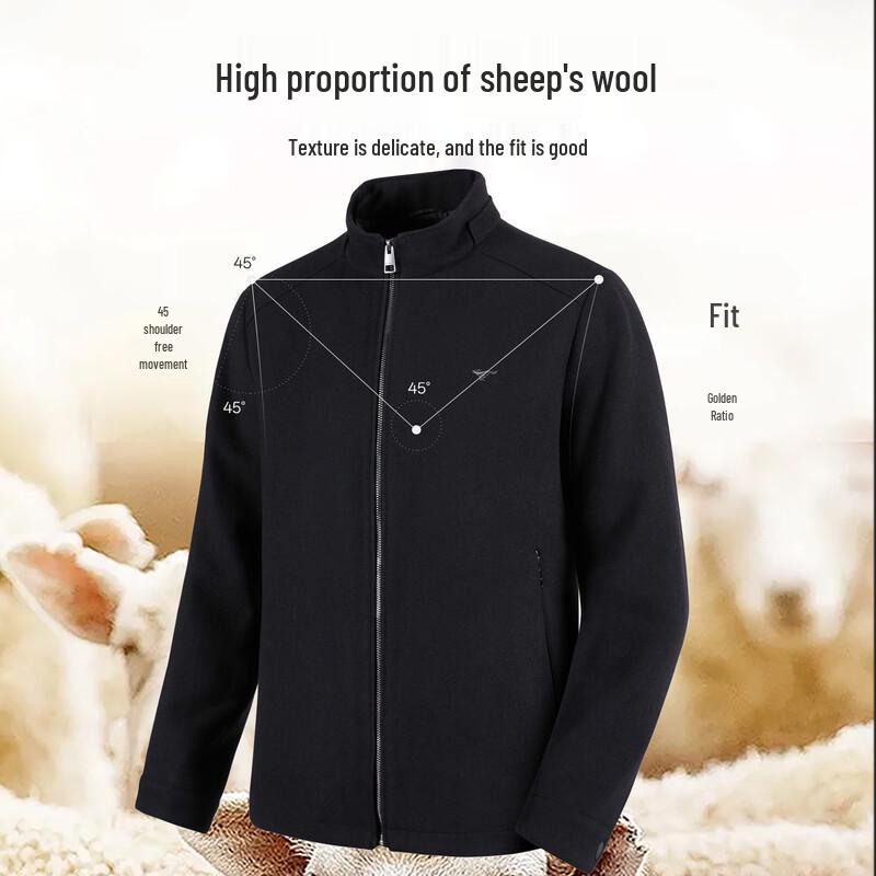 Septwolves Men's Wool Blend Winter Jacket