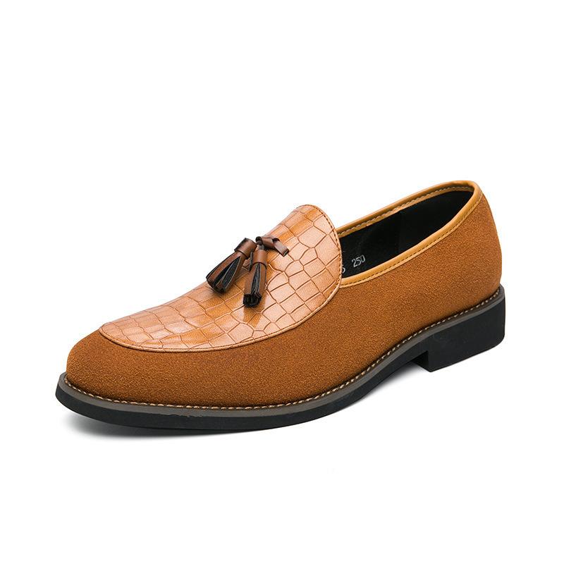 Men's Shoes Men's Four Seasons Large Size Fashion Casual Shoes British Style Tassel Foot Set Young Men's Small Leather Shoes